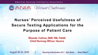 Analyzing When, Why, and How Nurses Use Secure Texting Apps for Patient Care