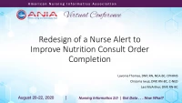 Redesign of a Nurse Alert to Improve Nutrition Consult Order Completion