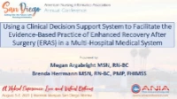 Using a Clinical Decision Support System to Facilitate the Evidence-Based Practice of Enhanced Recovery After Surgery (ERAS) in a Multi-Hospital Medical System