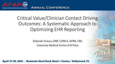 Critical Value/Clinician Contact Driving Outcomes: A Systematic Approach to Optimizing EHR Reporting
