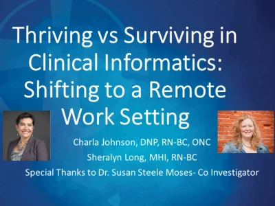 Thriving Versus Surviving in Clinical Informatics: Shifting to a Remote Work Setting