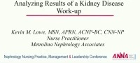Analyzing Results of a Kidney Disease Work-up