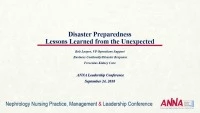 Disaster Preparedness: Lessons Learned from the Unexpected