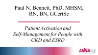 Patient Activation and Self-Management for People with CKD and ESRD
