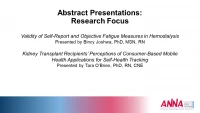 Abstract Presentations: Research Focus