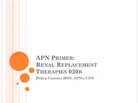 Primer for APN Nephrology Practice or CNN-NP Certification Preparation: Renal Replacement Therapies icon