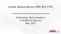 Nephrology Nurse Leaders: A Toolkit for Success
