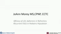 Efficacy of LDL Apheresis in Refractory Focal Segmental Glomerular Sclerosis