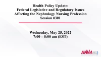 Health Policy Update