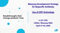 Bioassay Development Strategy for Bispecific Antibodies: Use of SPR Technology icon
