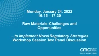 Workshop Session Two Discussion – Raw Materials – Questions and Answers and Closing Remarks icon