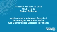 Applications in Advanced Analytical Technologies to Rapidly Deliver Well Characterized Biologics to Patients icon