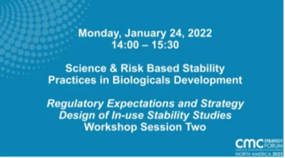 Workshop Session Two - Regulatory Expectations and Strategy for Design of In-use Stability Studies icon