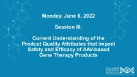Session III - Current Understanding of the Product Quality Attributes that Impact Safety and Efficacy of AAV-based Gene Therapy Products icon