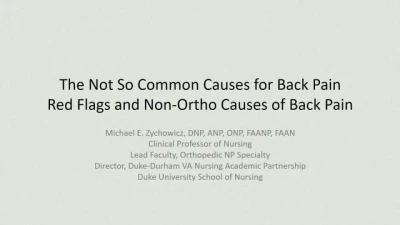 The Not-So-Common Causes for Back Pain: Red Flags and Non-Ortho Causes of Back