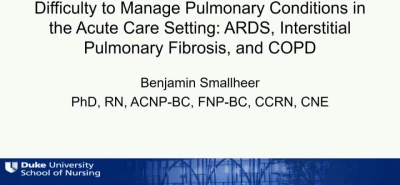 Difficult to Manage Pulmonary Conditions in the Acute Care Setting: ARDS, Interstitial Pulmonary Fibrosis, and COPD icon