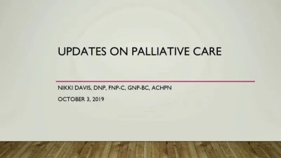 Palliative Care Guidelines Update