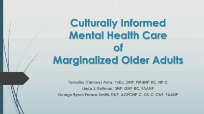 Culturally Informed Mental Health Care of Marginalized Older Adults