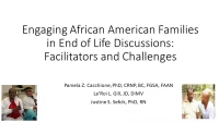 Engaging African-American Families in End-of-Life Discussions: Challenges and Facilitators