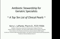 Antimicrobial Stewardship for Geriatric Specialists