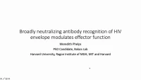 Short Talk: Broadly Neutralizing Antibody Recognition of HIV Envelope Epitopes Modulates Effector Function icon