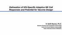 HIV-Specific NK Cells Responses and their Potential for Harnessing in Vaccine Design icon