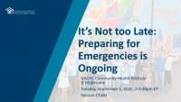 It’s Not Too Late: Preparing for Emergencies is Ongoing icon