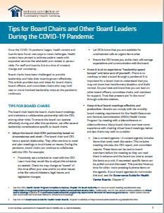 Tips for Board Chairs and Other Board Leaders During the COVID-19 Pandemic