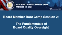 Board Member Boot Camp (Session 2): The Fundamentals of Board Quality Oversight - **Separate Registration Required** icon