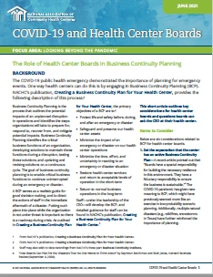 The Role of Health Center Boards in Business Continuity Planning