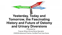 Yesterday, Today and Tomorrow, the Fascinating History and Future of Ostomy and Urinary Diversions