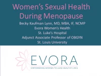 Women's Sexual Health During Menopause