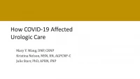 How COVID19 Affected Urologic Care