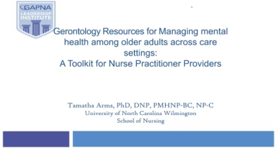 Gerontology Resources for Managing Mental Health Among Older Adults Across Care Settings: A Toolkit for Nurse Practitioner Providers