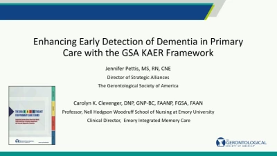 Enhancing Early Detection of Dementia in Primary Care with the GSA KAER Framework
