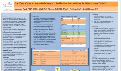 The Effect of COVID-19 Quarantine on Body Weight in Residents of Assisted-Living Facilities