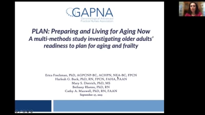 PLAN: Preparing and Living for Aging Now a Multi-Methods Study Investigating Older Adults’ Readiness to Plan for Aging and Frailty icon
