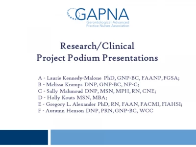 Research/Clinical Project Podium Presentations