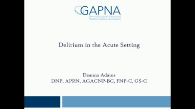 Delirium in the Acute Care Setting