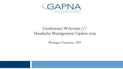 Conference Welcome /// Headache Management Update 2023