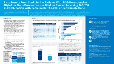 JL1113ES: First Results From SunRISe-1 in Patients With BCG Unresponsive High-Risk Non–muscle-Invasive Bladder Cancer Receiving TAR-200 in Combination With Cetrelimab, TAR-200, or Cetrelimab Alone
