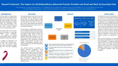 JL1107C: Beyond Treatment: The Impact of a multidisciplinary Advanced Practice Provider-Lead Head and Neck Survivorship Clinic