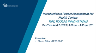 Introduction to Project Management for Health Centers icon