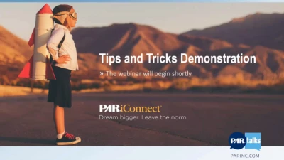 PARiConnect Advanced Tips and Tricks—For Experienced Users