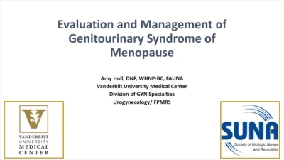 Evaluation and Management of Genitourinary Syndrome of Menopause